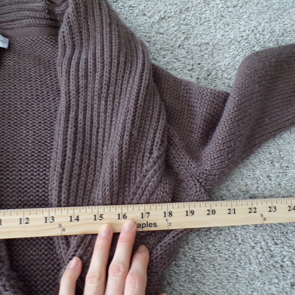Soft Surroundings brown knit wool cardigan sweater L Academia Preppy Chic - Picture 7 of 10